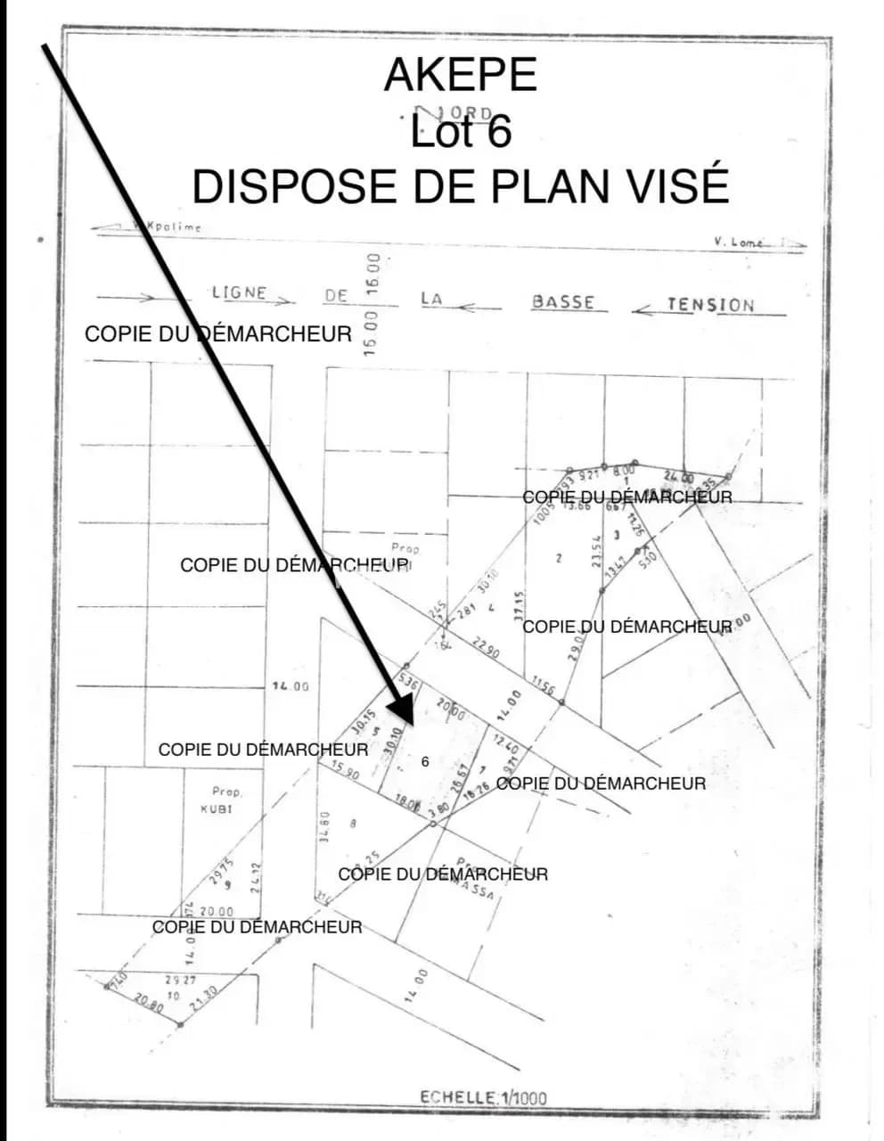 Un lot à vendre situé à 600 mètres du goudron akepe lome togo