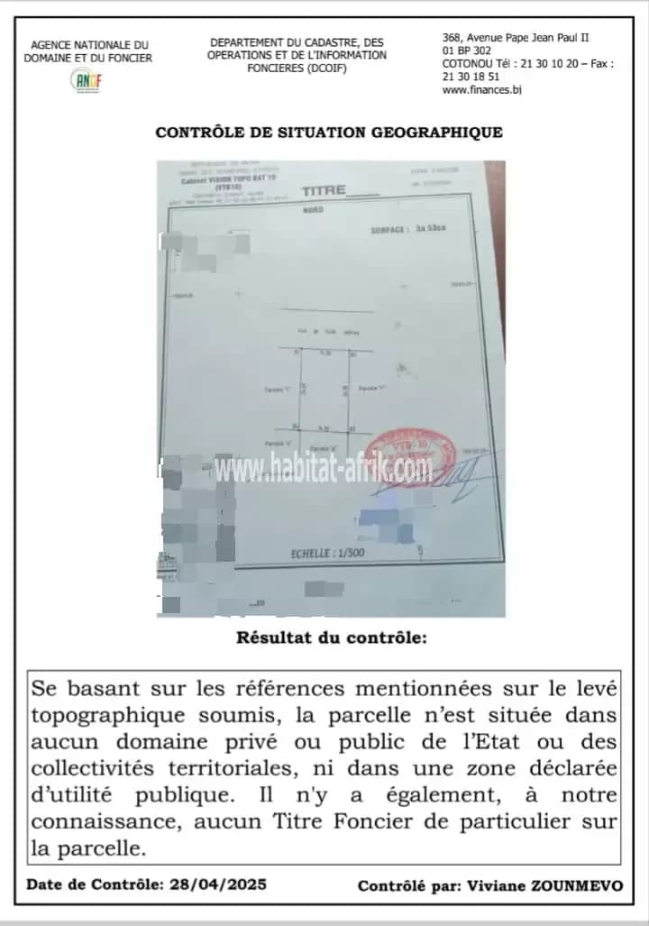 PARCELLE À VENDRE À COTONOU MÈNONTIN KINDONOU