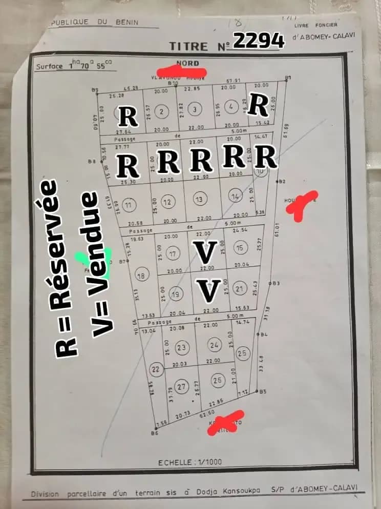 parcelles à vendre à Dodja