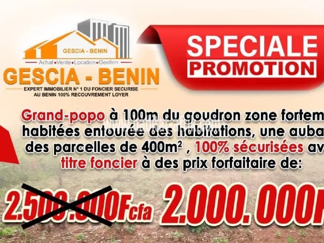 parcelle à vendre à Grand Popo