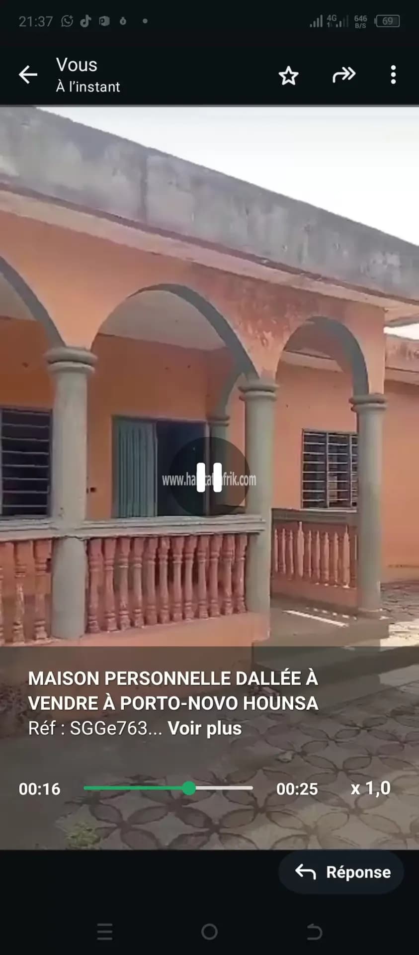 MAISON PERSONNELLE DALLÉE À VENDRE À PORTO-NOVO HOUNSA