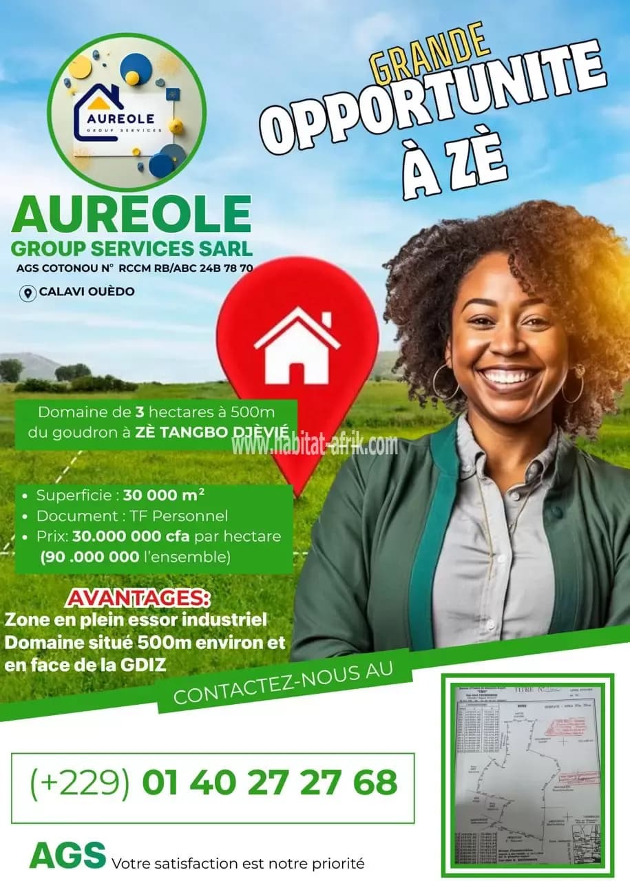 DOMAINE DE 3 HECTARES A ZE TANGBO DJEVIE