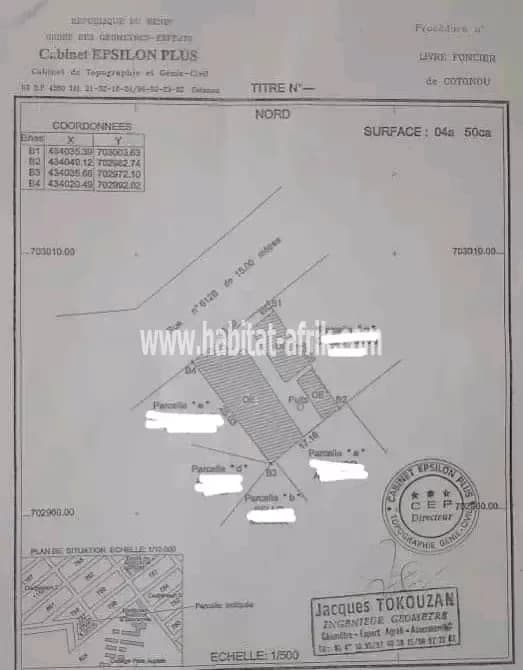PARCELLE DÉJÀ LOTIE &amp; RECASÉE À VENDRE, CADJÈHOUN - ÉGLISE BON PASTEUR - COTONOU