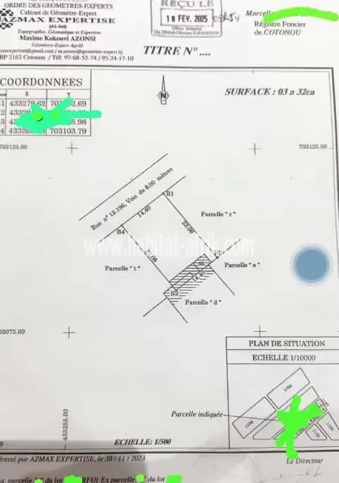 2 PARCELLES À TF PERSONNELS À VENDRE À CADJÈHOUN CÔTÉ SP BONI YAYI