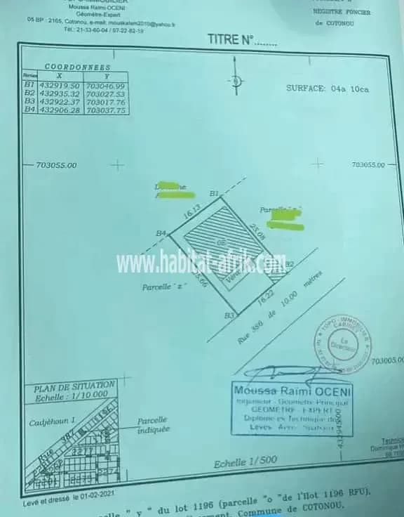 PARCELLE CLÔTURÉE DÉJÀ LOTIE &amp; RECASÉE À VENDRE, CADJÈHOUN - SALLE MAJESTIC - HAIE - VIVE