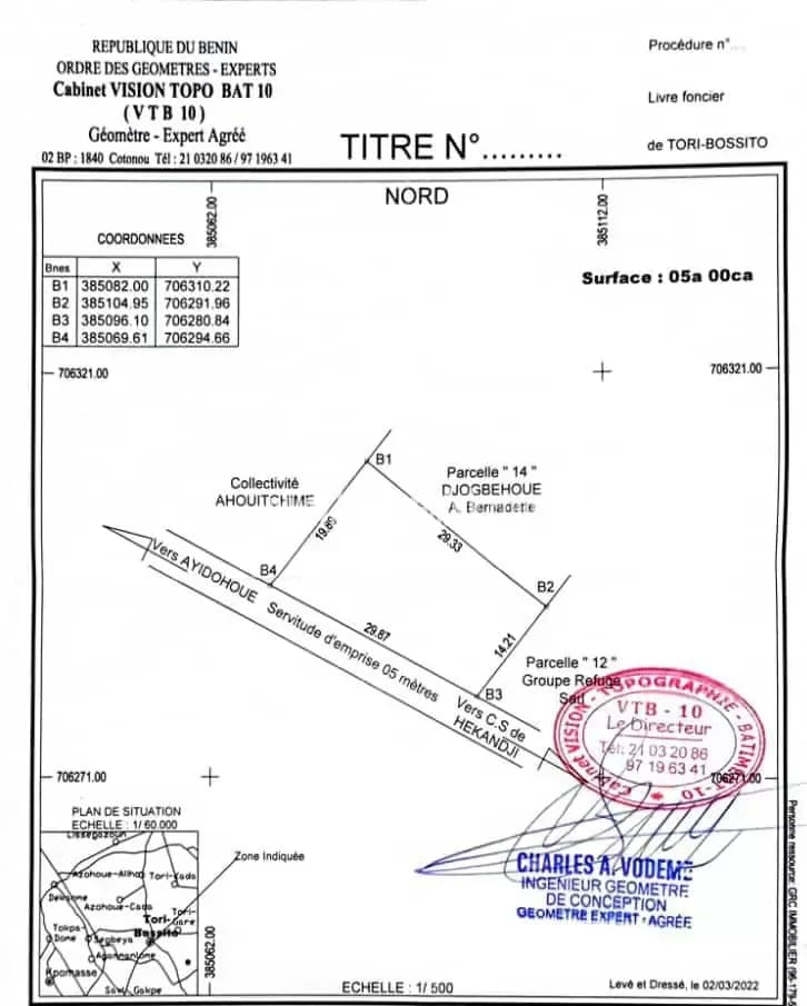 _*PARCELLE A VENDRE A TORI HEKANDI AU D'UNE GRANDE VOIE