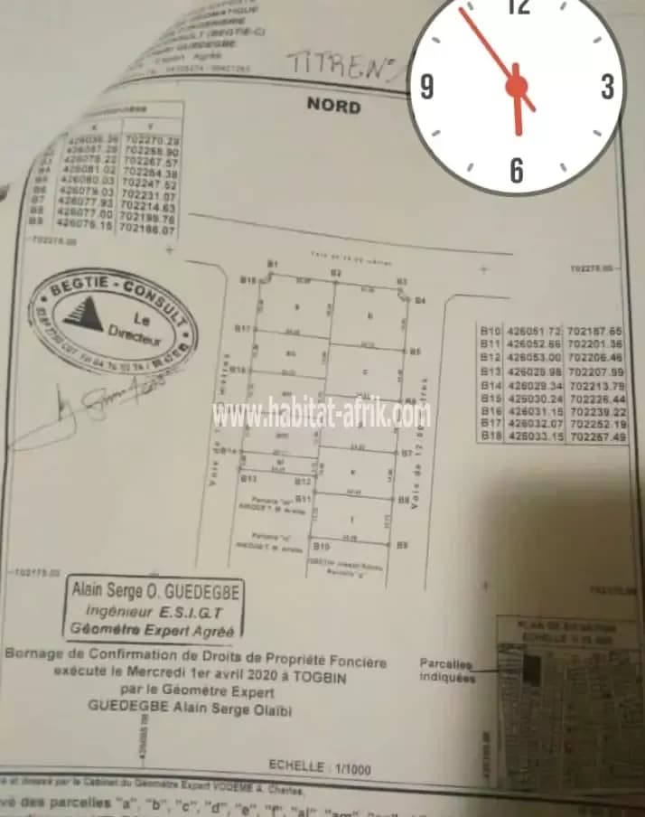 10 PARCELLES ENSEMBLES AVEC TF À VENDRE À COTONOU FIDJROSSÈ
