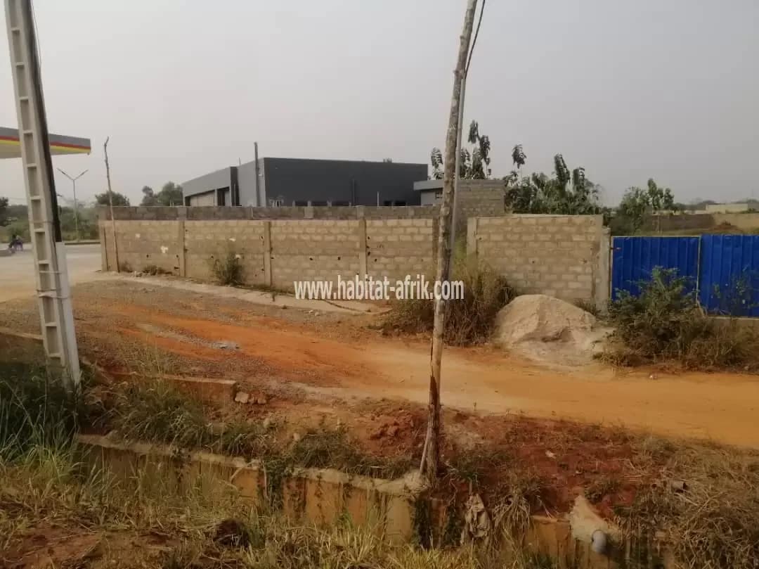 TERRAIN À VENDRE 1 QUART DE LOT CLÔTURÉ AU BORD DU GOUDRON CONTOURNEMENT NOÉPE TOGO 1 TAMPON OTR