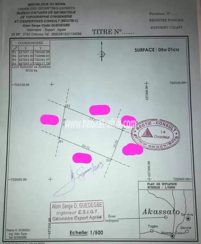 Parcelle a calavi adjagbo kangoulè