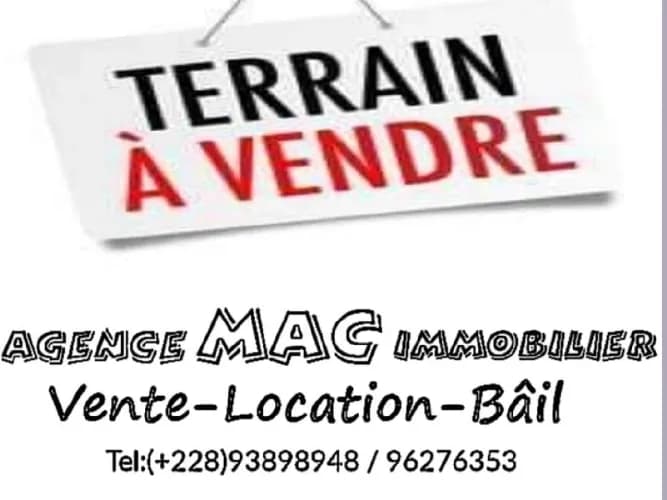 Terrain à vendre 1 lot 600 mètres carrés à kégué avec 3 tampons Lomé-Togo