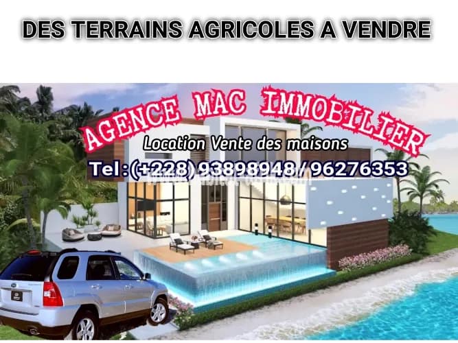 Terrain à vendre 1 quart de lot clôturé avec 3 pieces à adidogome Amadahome cap Lomé-Togo