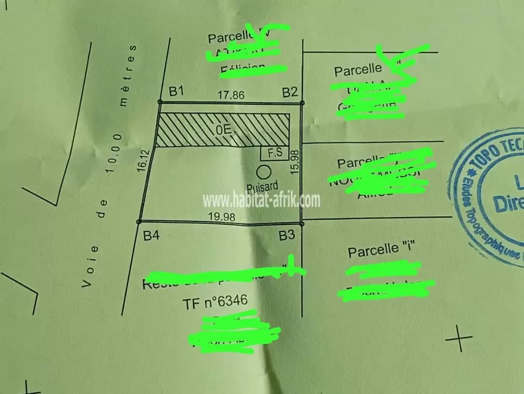PARCELLE CLÔTURÉE AVEC TF À VENDRE À COTONOU AGLA AHÔGBOHOUÈ