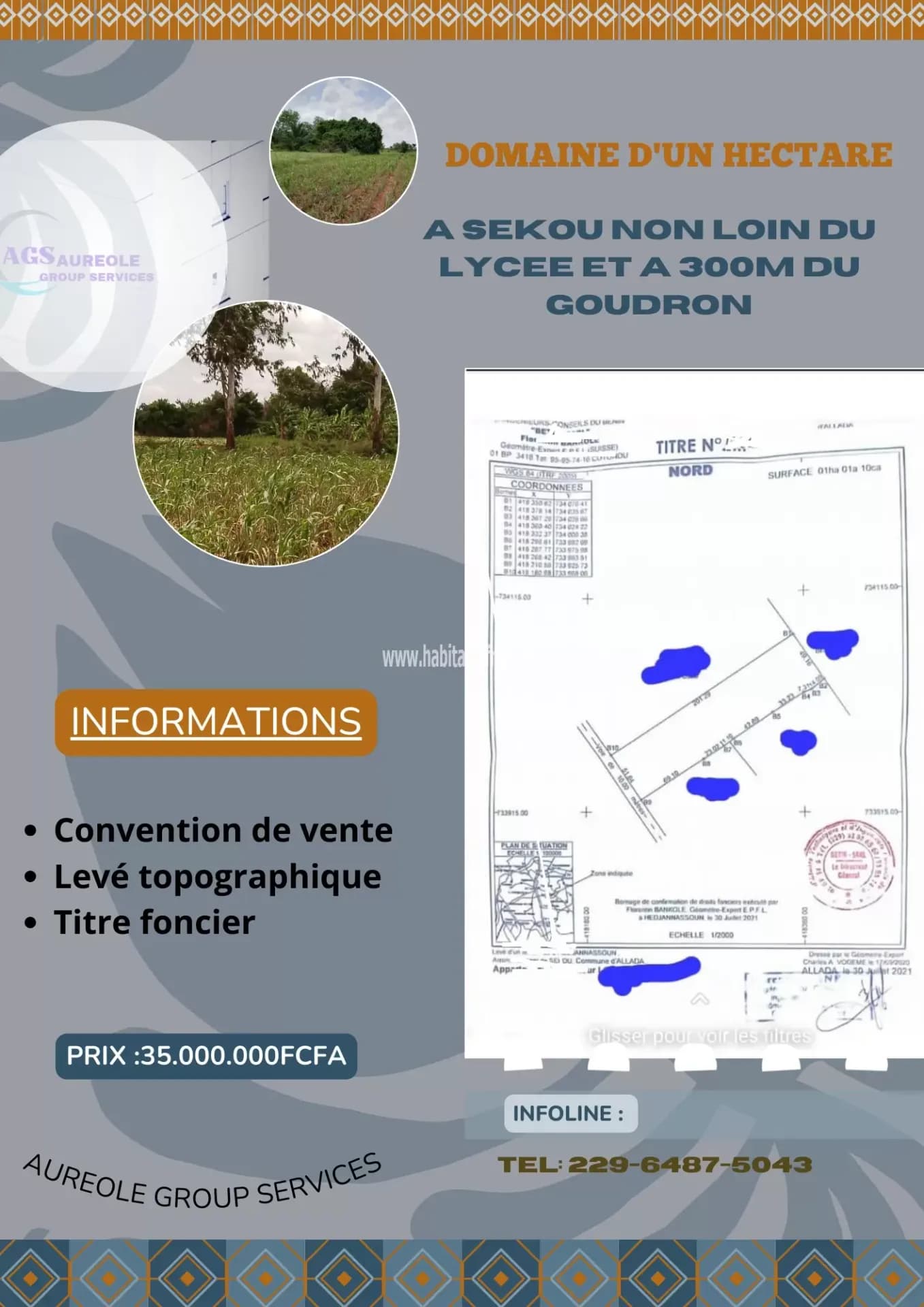DOMAINE D'UN HECTARE A SEKOU