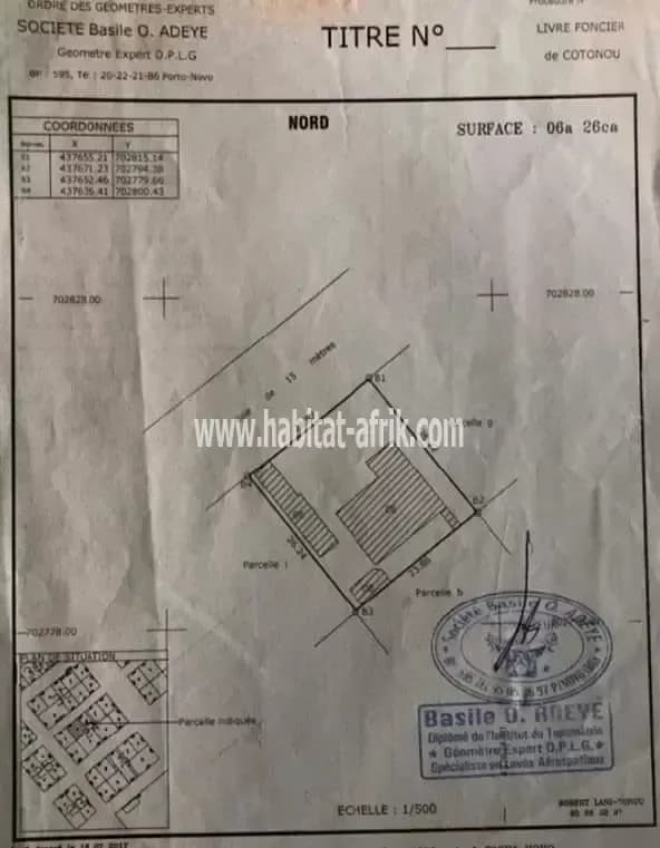 PARCELLE DÉJÀ LOTIE &amp; RECASÉE À VENDRE, ECOBANK - AVENUE STEINMETZ - COTONOU